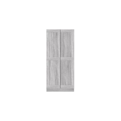 Armoire multifonction 2 portes Kala 82cm - Un rangement tout-en-un pour votre maison-Chêne gris (1/5)