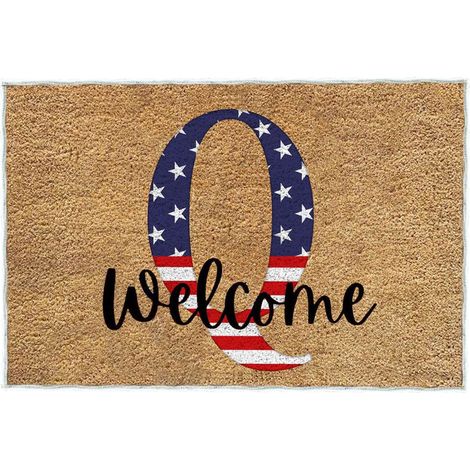 Tapis De Seuil - Tapis D'Entrée Patriote - 60 x 40 cm - Velours Cristal - Anti-Dérapant PVC - Intérieur Extérieur - 1 Pièce (1/4)
