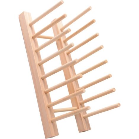 Estante De Drenaje De Platos MINKUROW, Estante De Madera Para Platos, Estante De Secado De Platos De Cocina, Estante De Exhibición De Imágenes De Libros, 7 Ranuras (1/5)