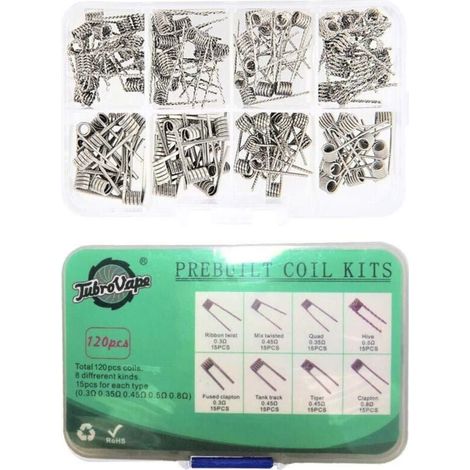 120 pcs Alien de Fil de Résistance Bobine L'alliage Le Fil de Bobine d'atomiseur 0.3Ω / 0.35Ω/ 0.45Ω / 0.5Ω / 0.8Ω RBA/RTA/RDA Reconstructible (1/4)