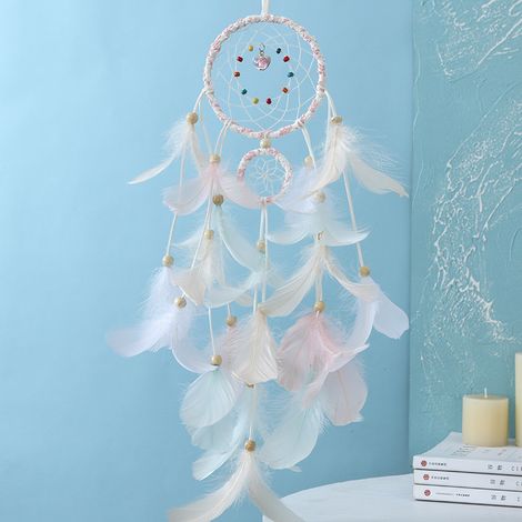 Attrape-rêves lumineux LED en plumes colorées, suspension de plafond (couleur) (1/3)