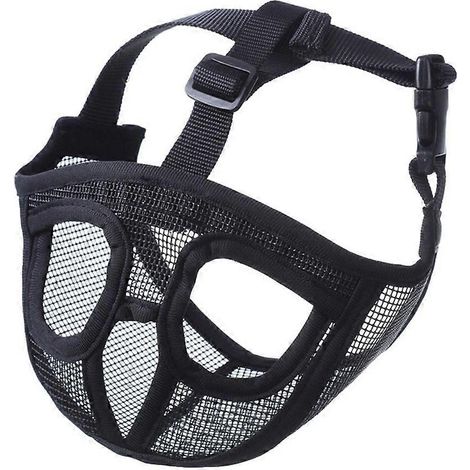 Muselière confortable pour chien à museau court, conception en maille respirante pour chiens à face plate, permet de haleter et offre une visibilité accrue pour le dressage et le toilettage. (1/4)