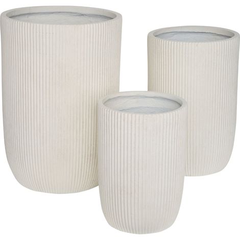 Juego de 3 macetas Elene blancas
