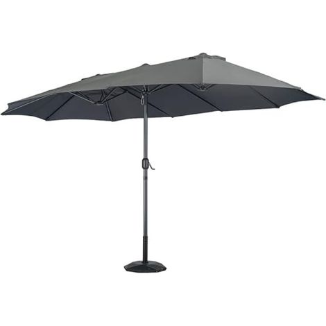 Ombrellone Rettangolare Doppio con Palo Centrale in Alluminio Telo Grigio 2x4 Mt (1/4)
