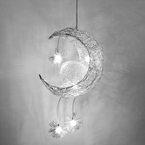 Lampada a Sospensione LED Plafoniera Creativa Design Luna Lampadario Luce Bianca Calda per Camera dei Bambini (1/5)