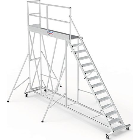 Plateforme roulante 15 marches - Hauteur max. de travail 5.00m - PTF2515G