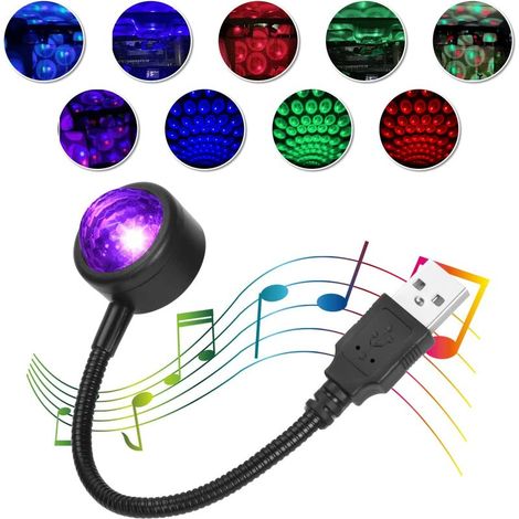 Auto-Innenraumbeleuchtung, LED-USB-Dachbeleuchtung mit intelligenter Sprachsteuerung und 4 Farben, Plug-and-Play-Auto-Innenraumbeleuchtung für Decke/Auto/Raum (1/5)