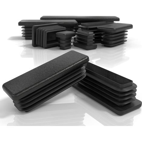 Bouchons à lamelles 80 x 40 mm pour tube carré embouts rectangulaires en PE butée de pied de chaise bouchon de tube carré pour tubes métalliques, chaises, canapés, tables et étagères 4 pièces. (1/4)