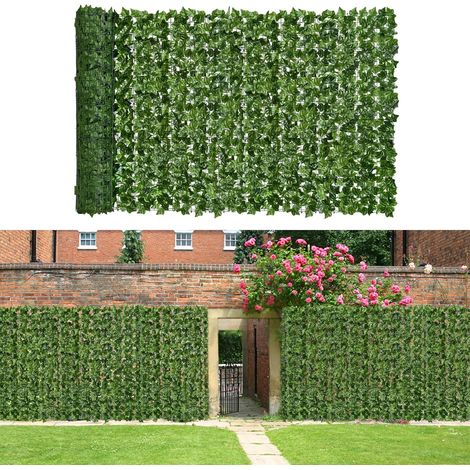 Brise Vue Artificiel en Lierre Panneaux de Haie Décoratifs 1x3m pour Jardin, Balcon et Extérieur Feuilles Naturelles Synthétiques (1/5)
