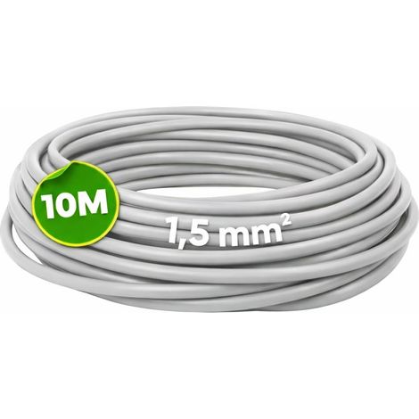 WEBMATEL Cable Eléctrico Flexible 1,5 mm² 10 m H07Z1-K Unipolar Libre Halógenos Gris (1/5)