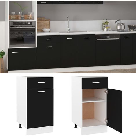 Maison Exclusive - Cajón inferior "Lyon" negro, 40 x 46 x 81,5 cm