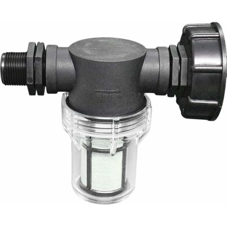 Raccord de robinet 1000L, manchon pour récupérateur d'eau de pluie avec filtre intégré, adaptateur IBC S60x6 (filetage externe 3/4") (1/5)