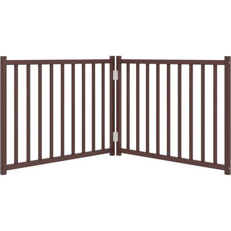 Hundgrind hopfällbar 2 paneler brun ek 160 cm massivt granträ
