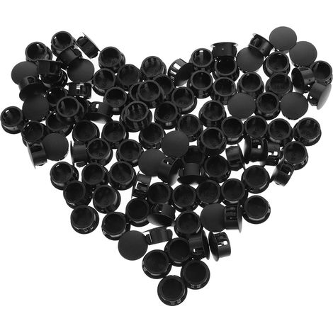 Amosfun Lot de 100 bouchons ronds noirs en plastique (1/5)
