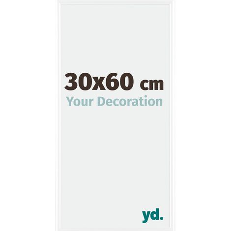 Your Decoration - 30x60 cm - Cadres Photos en Plastique Avec Verre acrylique - Anti-Reflet - Excellente Qualité - Blanc Brillant - Cadre Decoration Murale - Bordeaux.