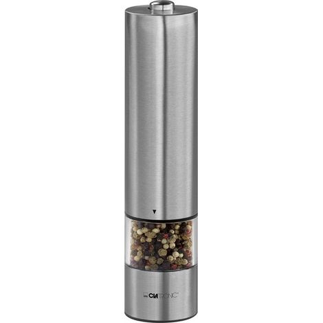 Moulin électrique sel poivre inox – Meuleuse céramique réglable – Lumière intégrée pour dosage précis – Utilisation d'une main – Clatronic (1/5)