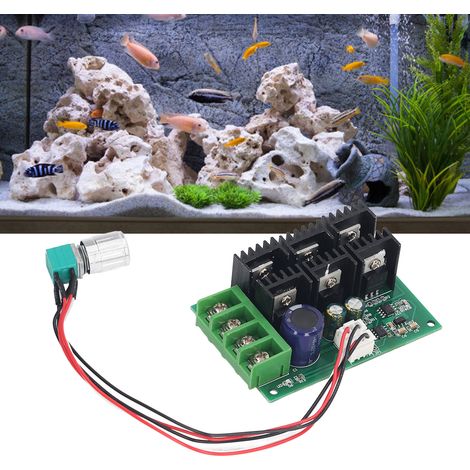20-A-Gleichstrommotor-Drehzahlregler, 12–24 V Gleichstrom-Drehzahlregelungsmodul, Hochleistungs-PWM-Gleichstrommotor-Drehzahlregler, stufenloser Drehzahlumrichter mit Schalter, L0577-0802 (1/5)