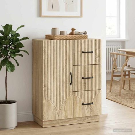 Aparador Roble Sonoma 66 x 34,5 x 87 cm Madera de Ingeniería (1/4)