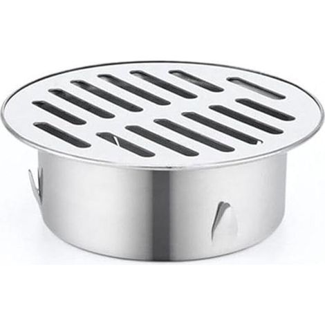 Desagüe redondo de acero inoxidable para suelo, rejilla antigoteo, filtro antiobstrucción, herramientas domésticas para balcón, patio, desagüe para techo, terraza, jardín exterior (ø110 mm)
