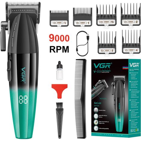 Fresh Fade Hair Clipper Men, LED Display Metal Case and Powerful Motor at 9000 RPM, Wireless Hair Clipper, Ceramic Blades, USB Charging (1/5)