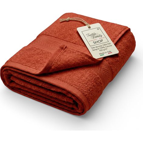 Telo Doccia Bruciato 100x150 in Spugna 100% Cotone 450 g/m² Made in Italy