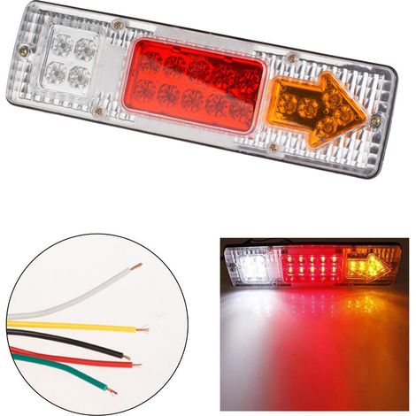 2pcs 12V Truck Trailer Tail Light 19 LED Waterproof Brake Light Reverse Turn Signals Tail Lights Lic (1/5)