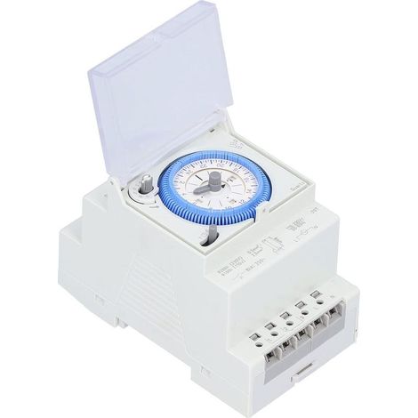 Mechanical Timer, Heavy-Duty Electric Time Switch, DIN Rail Mount, Small Size, Suitable for Water Heaters -INHHUB (1/5)