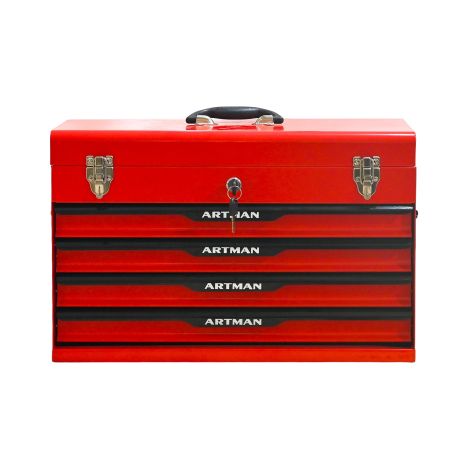 Caja de herramientas de acero de 20 pulgadas con cajones – caja de almacenamiento de herramientas con cierre metálico – armario de herramientas con recubrimiento de polvo (ROJO) (1/5)