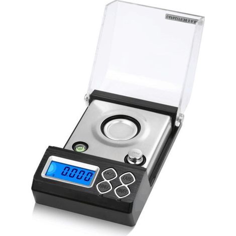 Präzisionswaage 20 g/0,001 g, Milligrammwaage, Taschen-Schmuckwaage mit Kalibrierclip und Wiegeplattform (1/4)