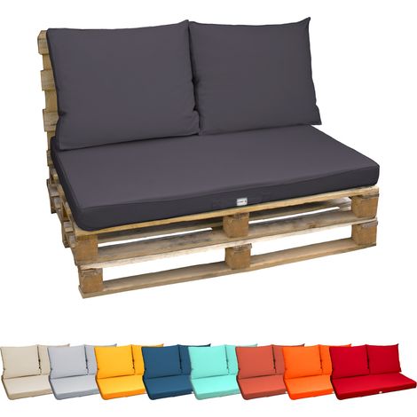 Linxor – Kit de coussins pour palette déhoussables – 120x80 cm – Tissu oxford 100% polyester – Certifié OEKO-TEX® – Lavable en machine