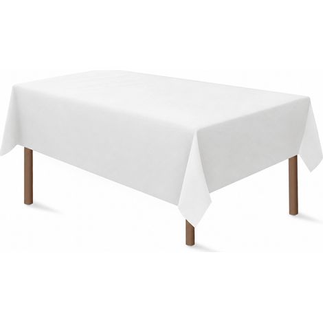 1 Pcs Nappe PEVA Blanche Imperméable 137x274cm Jetable Anti-Tache Table Fête Cuisine (1/5)