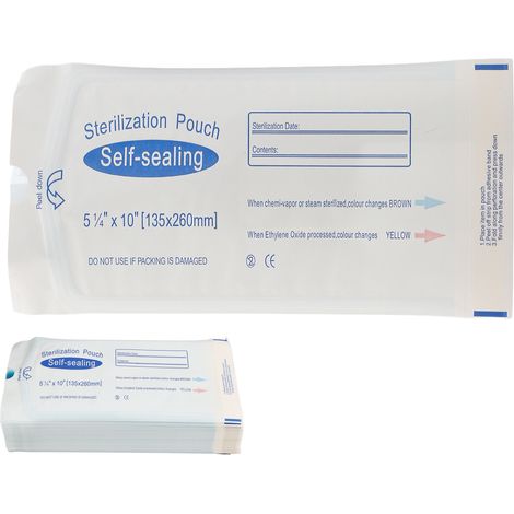 200 sachets autoclave stérilisation triple scellés résistants pour instituts de beauté et ongleries (1/5)