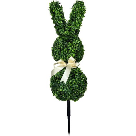 Topiaire Lapin - Topiaire Artificielle en Buis - Décoration de Jardin Extérieure Résistante aux Intempéries - Pour Pâques Patio et Entrée - 50 cm - 1 Pièce (1/5)