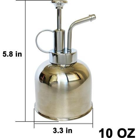 Pflanzensprühflasche aus Edelstahl – Kleine Gießkanne – Modernes Gartengerät für Zimmerpflanzen – Zum Bewässern und Besprühen (Glänzendes Silber, 0,3 l) (1/4)