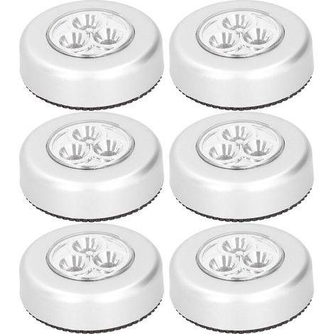 Lot de 6 lampes LED tactiles à charnière hydraulique pour portes de placard, adaptées aux meubles d'intérieur et d'extérieur. (1/5)