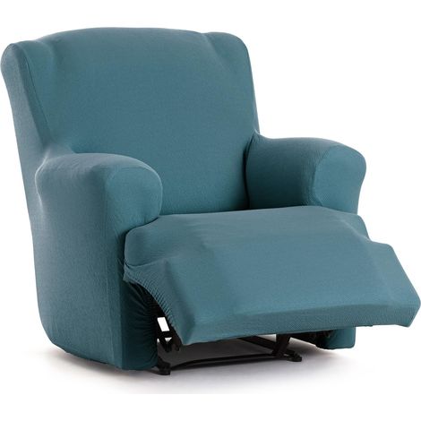 Housse de canapé bi-élastique pour Fauteuil Relax inclinable Couleur Vert émeraude Design Harlem (1/5)
