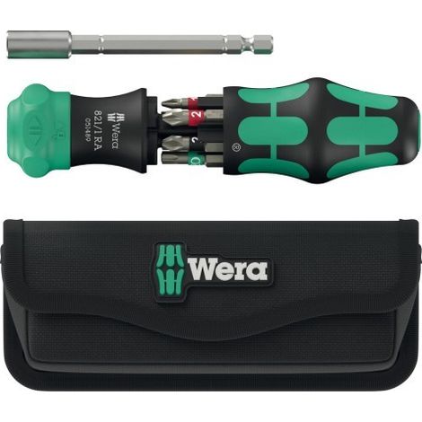 WERA DESTORNILLADOR CARRACA PUNTAS 1/4 MANGO (MANGO 6 PZ.