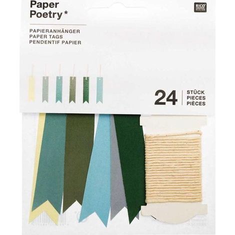 24 étiquettes fanion - Vert (1/2)