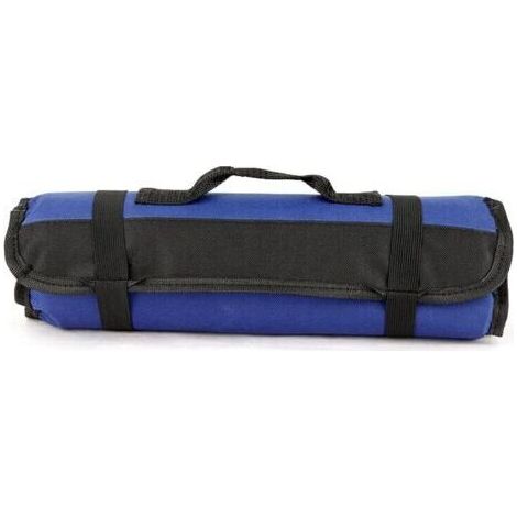 Boite et casier de rangement pour outils 22 Poches Trousse à Outils Vide, Sacoches Porte-Outils, Organiseur à Outil, Sac Pochette Toolkit Enroulable en Tissu Oxford - bleu