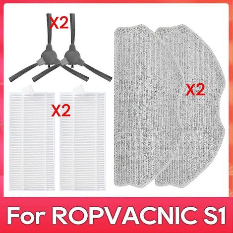 Pour ROPVACNIC S1 / Tipdiy G90 / Betboyles V75S / VIPSUN Z1 Filtre à brosse latérale Robot Aspirateur Nettoyeur (1/5)