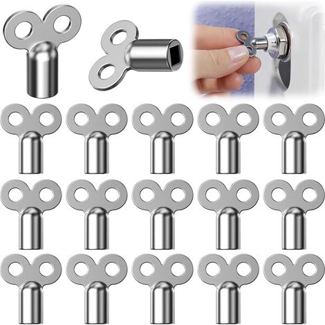 Lot de 15 clés de purge radiateur 5 mm, clés carrées universelles en zinc pour chauffage (1/5)