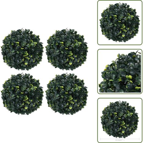 Künstliche Buchsbaumkugeln 4 Stk. 12 cm - Künstliche Pflanze - Buchsbaum - Küstliches Laub - Gartendekoration - Outdoor Deko (1/5)