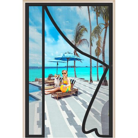 Moustiquaire Fenêtre Noir 250x215cm Rideaux Fenêtre Aimantée Sans Perçage Moustiquaire Baie Vitree Coulissante Pliable Mains Libres Facile À Installer (1/5)