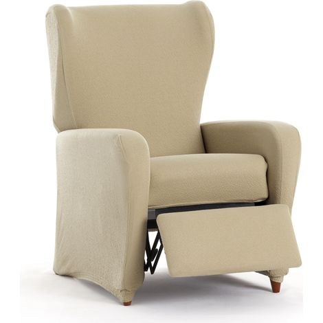 Housse de canapé bi-élastique pour Fauteuil Relax Couleur Beige Design Harlem (1/5)