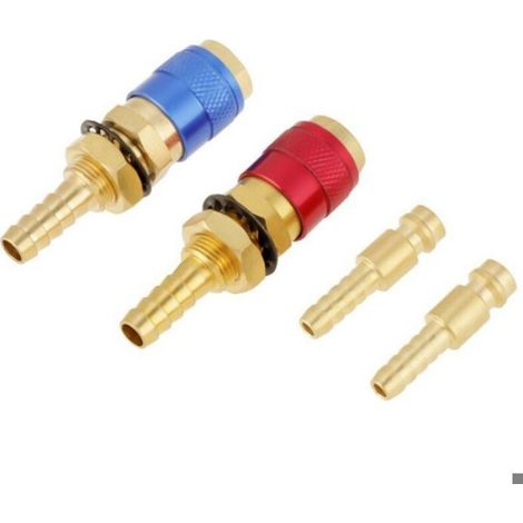 Connecteurs rapides, 2Pcs 8mm Connecteur Rapide de Gaz et d'Eau Raccord Rapide Oxygene Raccord Tig Adaptateur Refroidi à l'Eau pour (1/5)