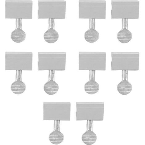 Jeffergarden Lot de 10 verrous de sécurité pour fenêtres coulissantes, butées de porte, sans perçage, installation facile, poignée ronde, argentée (1/5)