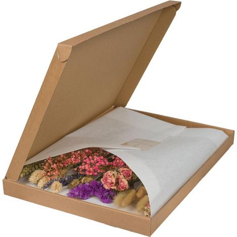 Fleurs séchées Letterbox bouquet mix coloré rose décoration intérieure longue durée - PANGIVO