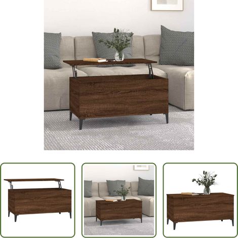 Holzwerkstoff -  Couchtisch Braun Eichen-Optik 90x44,5x45 cm Holzwerkstoff (1/5)