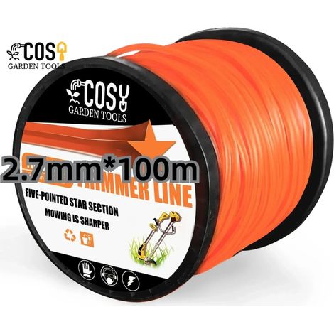 (2,7 mm 100 m) Corde tranchante pour débroussailleuse, coupe-bordures, fil de coupe en nylon pentagramme, tête de coupe, rouleau de fil pour coupe-bordures (1/5)