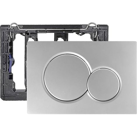 Plaque de Commande WC Double Chasse - Compatible Geberit Sigma01 115.770.11.5 - Finition Argent Mat/Gris Moderne